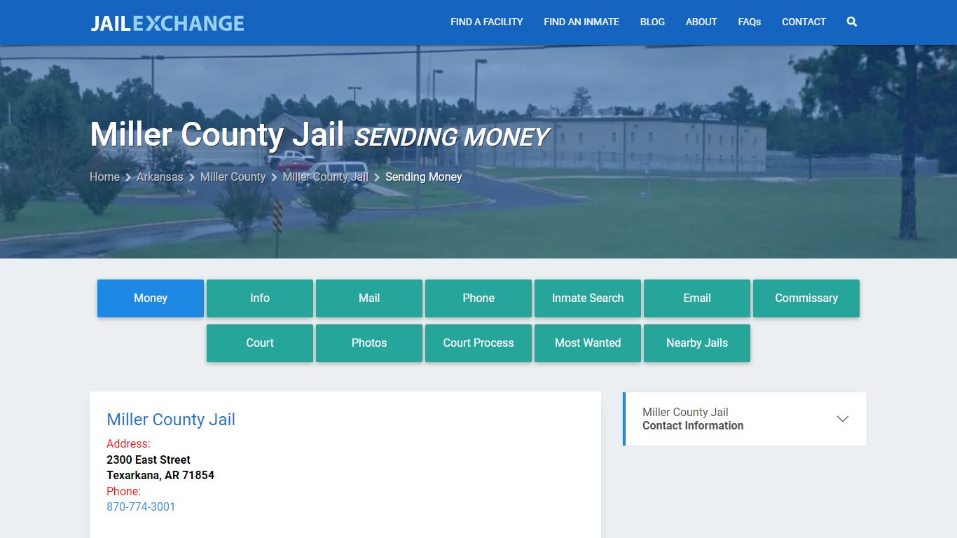 Send Money to Inmate - Miller County Jail, AR - Jail Exchange